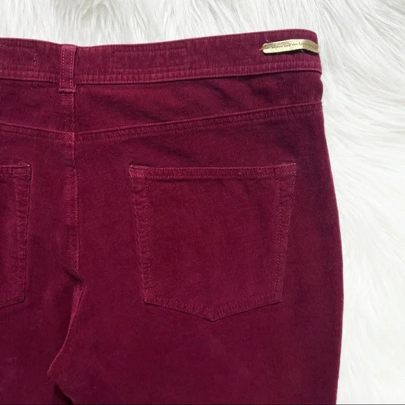 SOLD-Anthropologie Burgundy Wine Micro Cord Skinny Chino Pants - Picture 7 of 11